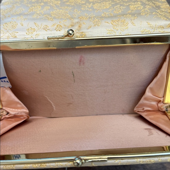Nice Vintage Gold Floral HL Harry Levine Evening Clutch Bag Purse made USA GUC - Picture 5 of 11